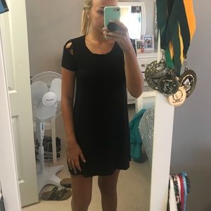 Cut out shoulder T-shirt dress